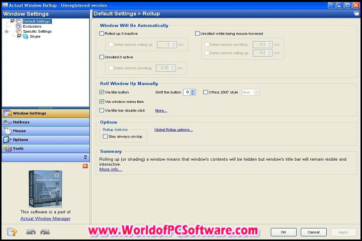 Actual Window Rollup v8.15.1 PC Software