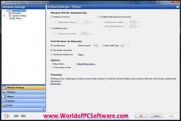 Actual Window Rollup v8.15.1 PC Software