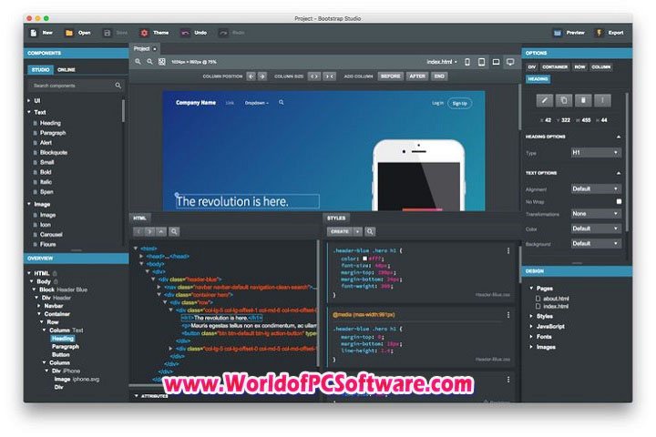 Bootstrap Studio 6.3.0 PC Software with keygen